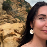 Lulip | Handcrafted white ceramic dangle earrings