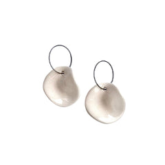 Lulip | Handcrafted white ceramic dangle earrings