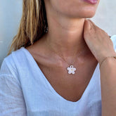 Margherita | Handcrafted pink floral ceramic necklace