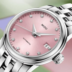 Mido orologio Baroncelli Lady Twenty Five 25mm rosa automatico acciaio M039.007.11.336.00
