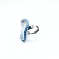 Perla | Handcrafted pearl light blue ceramic ring