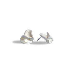 Petali | Handcrafted pearl-white ceramic stud earrings