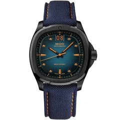 Mido orologio Multifort TV Big Date 39x40mm blu automatico acciaio finitura PVD nero M049.526.37.041.00