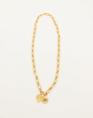 DOUUOD Collana Lunga a Catena con Cuore e Logo Pendenti