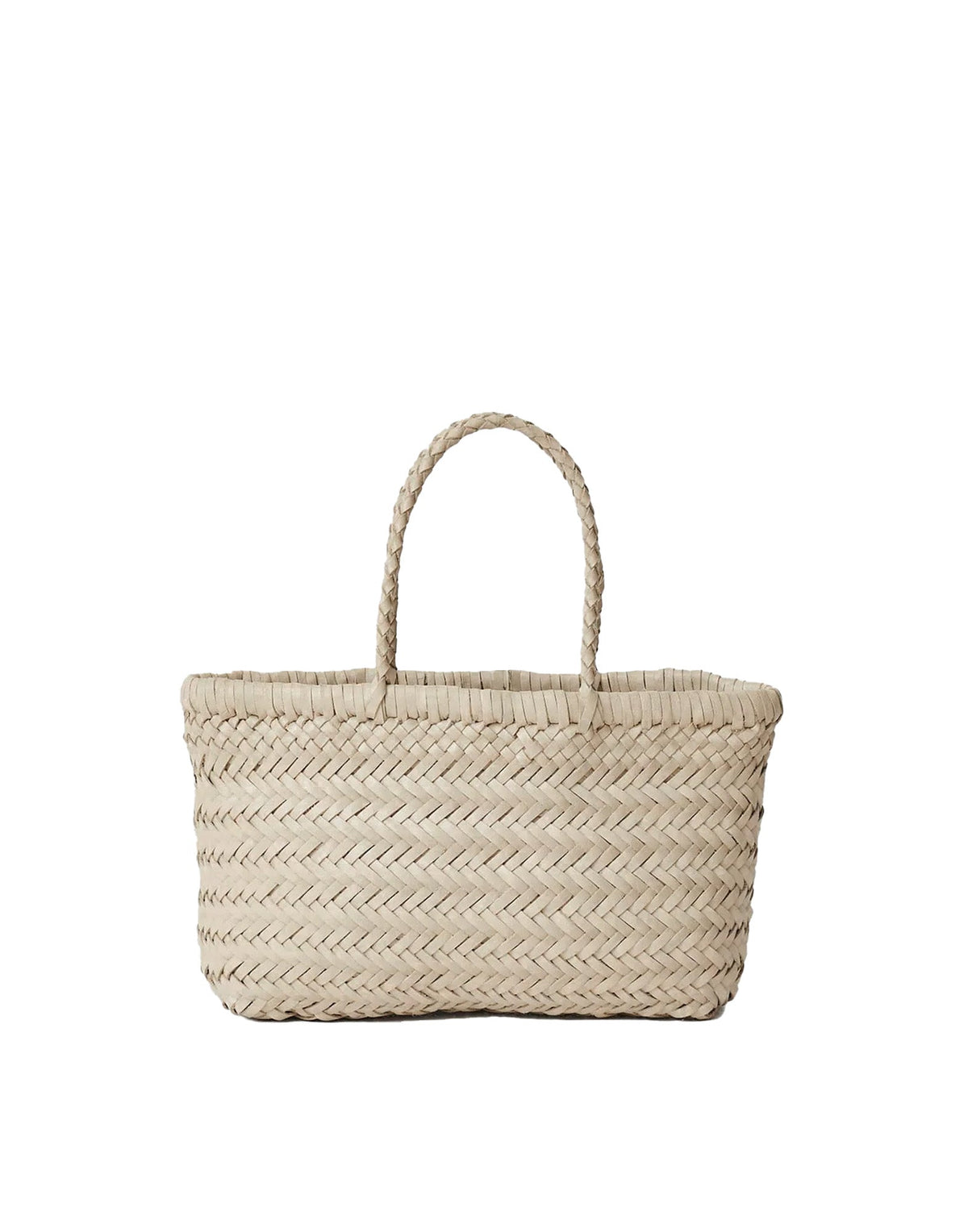 DOUUOD Borsa Carrie in Pelle Intrecciata Beige