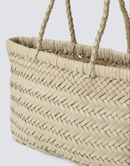 DOUUOD Borsa Carrie in Pelle Intrecciata Beige